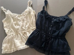 ~ Abercrombie & Fitch Spitzenhemd Camisole durchsichtig geknöpft neu $ 48 - Bild 1 von 23