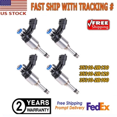 Inyector de combustible 353102B110 4 piezas para Hyundai Veloster Kia Rio Soul 2012-17 1,6 L Foto 1 de 4