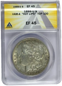 1888-O ANACS EF 45 Top 100 VAM-4 "Hot Lips" Morgan Dollar - Picture 1 of 3