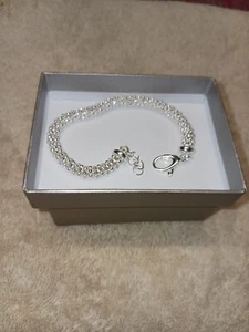 Bracciale Argento Sterling Italiano 7,25 Pollici Circa 9,76 Grammi Spedizione Gratuita (935) - Foto 1 di 5