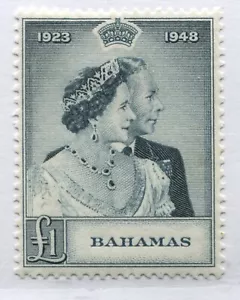 Bahamas KGVI 1948 £1 Silver Wedding mint o.g. hinged - Picture 1 of 1