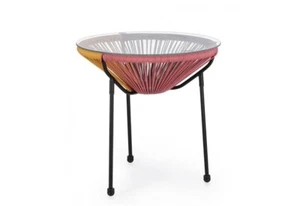 Mesa Pequeña Con Vidrio Parker Multicolor D50CM Baldwin Mesa - Imagen 1 de 3