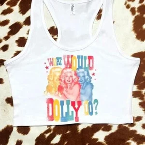 What Would Dolly Do White Ladies Tank Top - Picture 1 of 1