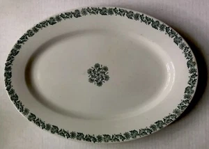 1900s - 1910s GREEN FLOWERS RESTAURANT WARE PLATTER IROQUOIS CHINA SYRACUSE, NY - Picture 1 of 5