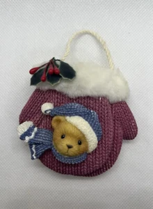Cherished Teddies Burgundy Mitten Hanging Ornament 15th Anniversary #707406 NIB - Picture 1 of 3