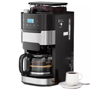 Cafetera de goteo de 10 tazas con molinillo, preparación automática, 3 opciones de fuerza de preparación - Imagen 1 de 7