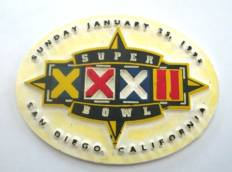 SUPER BOWL XXXII Refrigerator Magnet 1/25/1998 - Denver vs. Green Bay Cover