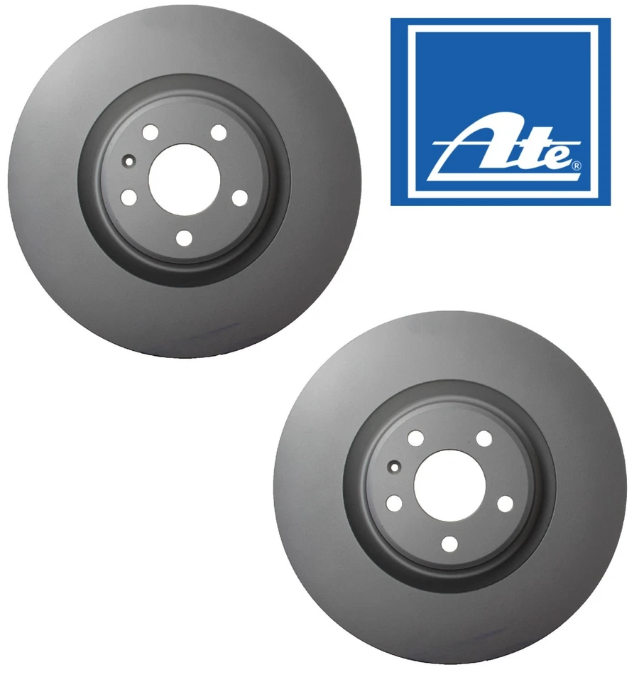 Комплект из пары 2 передних дисковых тормозных дисков для Audi A6 A7 A8 Quattro ATE 40454177 - Изображение 1 из 4