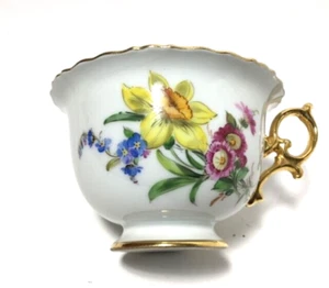 MEISSEN gilded deckle edged rim cup, floral design, 1960 - Picture 1 of 6