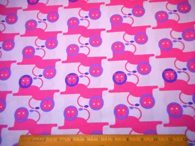 Quilt Fabric By Yard Pink Purple Lion on Lavender Children Premium Cotton Nov #C - Image 1 of 2