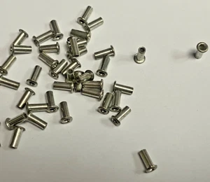 2mm x 5mm Tubular Rivet Eyelet DIN7340 B 0.3mm Wall Tin-Plated Brass Multi Qty - Picture 1 of 1