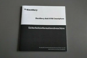 BlackBerry Bold 9700 Smartphone Sicherheitsinformationsbroschüre Anleitung - Zdjęcie 1 z 2
