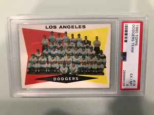 Tarjeta de béisbol 1960 Topps Los Angeles Dodgers tarjeta del equipo lista sin marcar #18 (PSA) - Imagen 1 de 3