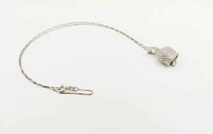 COLLANA CAMPANELLA FULL ZIRCONATA BIANCO IN ARGENTO 925 RODIATO IN ORO 18KT - Foto 1 di 3