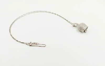 COLLANA CAMPANELLA FULL ZIRCONATA BIANCO IN ARGENTO 925 RODIATO IN ORO 18KT - Immagine 1 di 3