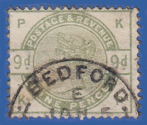 GB QV 1883 9d DULL GREEN KP  SG195 GU+ BEDFORD CDS  - Picture 1 of 2