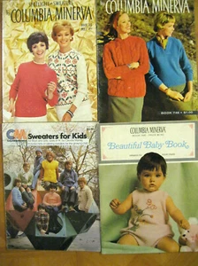 lot 4 Columbia Minerva KNITTING PATTERN BOOKLETS for the family - Picture 1 of 12