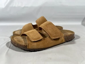 Bio Gold italienische Doppelriemen-Pantoletten Sandalen hellbraun taupe 1018-E124 Größe 8 n - Bild 1 von 11