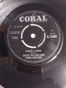 Jackie Wilson And Linda Hopkins – Shake A Hand / Say I Do 7" Single - Imagen 1 de 2