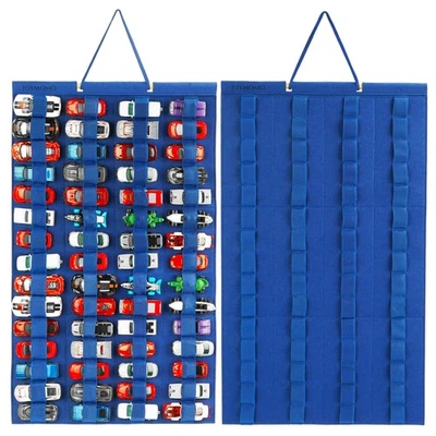 Organizador de almacenamiento colgante para coches de juguete vitrina de fieltro con capacidad para 60 coches de juguete... Foto 1 de 4