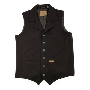 Panhandle Powder River Outfitters Mens Large Tall Western Ranch Wool Button Vest - Picture 1 of 5
