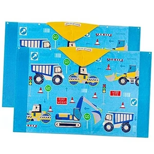 2PC Pack Beach/Bath/Pool/Swim Hooded Kids Towels, 30''X50'' Excavator-excavator - Picture 1 of 8