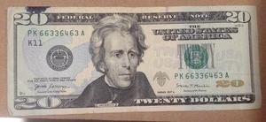 Fancy Serial Number US Currency $20 FRN Series 2017A Trinary Note PK66336463A - Picture 1 of 2