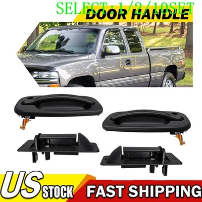 Exterior Black Door Handles For Chevy Silverado GMC Sierra 1500 2500 3500 1~10X Foto 1 de 4