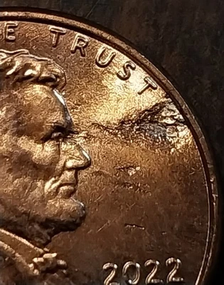 2022p  Lincoln Shield Cent  Struck Through Error Penny (Lincolns Assassination)  - Image 1 of 3
