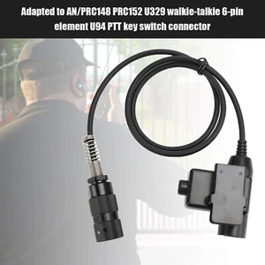 Adapted to AN/PRC148 PRC152,29 Radio 6Pin Element U94 PTT Key Switch Connector - Zdjęcie 1 z 11