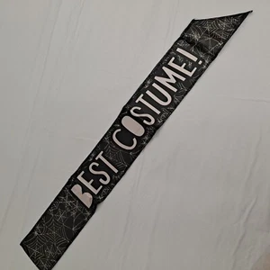Halloween Best Costume Contest Award Sash Spiderweb black white One Size - Picture 1 of 7