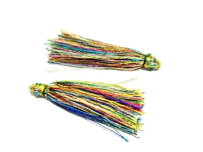 25 Pair Multi Colour Silk Thread Tassel Jewellery Making 2"inch Multi Tassel - Image 1 of 4