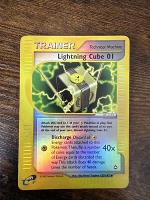 Lightning Cube 01 127/147 Reverse Holo e-Series Aquapolis 2003 Light Play LP - Image 1 of 4