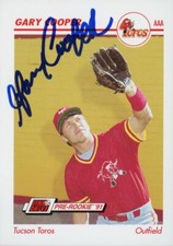 1991 Tucson Toros GARY COOPER Signed Card autograph ASTROS RC