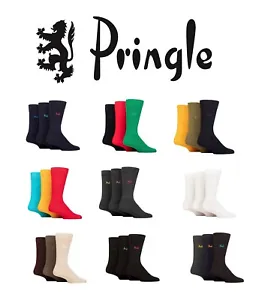 Mens Bamboo Socks Plain Pringle "Rupert" Soft & Breathable Many Colours- 3 Pairs - Picture 1 of 15
