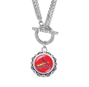 New Baseball Charm Toggle Necklace Stainless Steel - Imagen 1 de 2