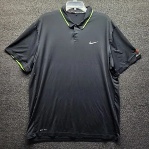 Nike Tiger Woods Collection Men's Sz XL Black Green Lake Presidential Golf Polo - Picture 1 of 7