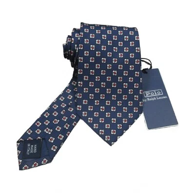 Corbata de seda Polo Ralph Lauren para hombre con patrón de flores azules de 3,25" $125 hecha en Italia Foto 1 de 2