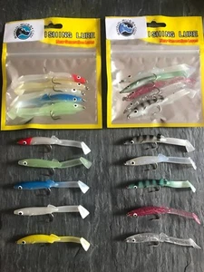 5 Savage Saltwater Sandeel Lures Bass Wrasse Cod Pollock Sea Fishing Tackle Gear - Picture 1 of 23