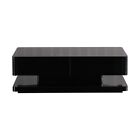 Stylish Coffee Table High Gloss Finish In Shiny Black Colour With 4 Drawers Stor