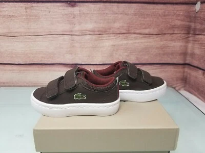 Lacoste Kids ребенка ясельного возраста Straightset 119 2 крюк и петля кроссовок размер 4 США красный/коричневый - Изображение 1 из 4