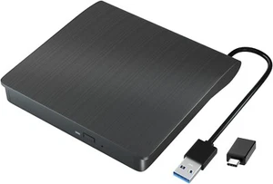 2024 External CD DVD RW Drive USB 3.0 Writer Burner Player Black For Laptop PC - Picture 1 of 7