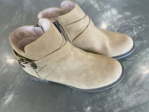 Botas ZBY Talla 4 Botín Tostado Gamuza Cremallera Lateral Informal Cómodas Tacones Bloque - Imagen 1 de 8
