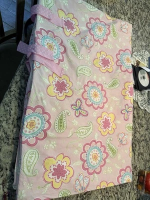 Pottery Barn Kids Pink Butterfly Paisley Samantha Twin Duvet Cover EUC - Image 1 of 3