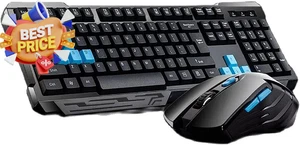 Wireless Keyboard and Mouse Combo 2.4GHz Cordless USB Ergonomic Multimedia Set - Picture 1 of 10