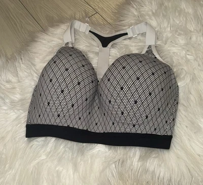 Victorias Secret Victoria Sport Incredible Sports Bra Mesh Print 32DDD Black - Image 1 of 4