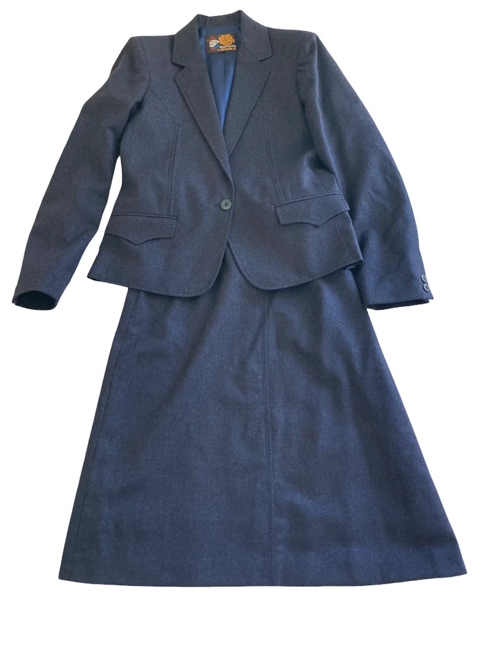 Traje Falda Vintage Kenny Rogers Colección Western 100% Lana Talla 10 Hecho en EE. UU. Foto 1 de 4