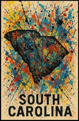 South Carolina Splash Poster - Image 1 of 4