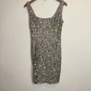 Gianni Bini Nautical Gardens Libby Sequin Sleeveless Mini Dress Cocktail Party 4 - Picture 1 of 8