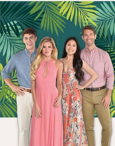 PALM LEAVES Scene Setter LUAU/TROPICAL party wall decoration 5' selfie BACKDROP - Picture 1 of 2